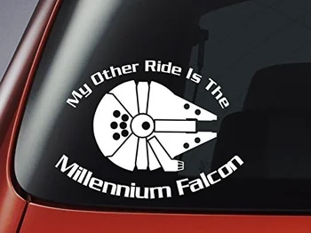 

Planet Wars Stickers 'My Other Ride Is The Millennium Falcon' - Vinyl Decal - Window, Wall, Laptop Sticker