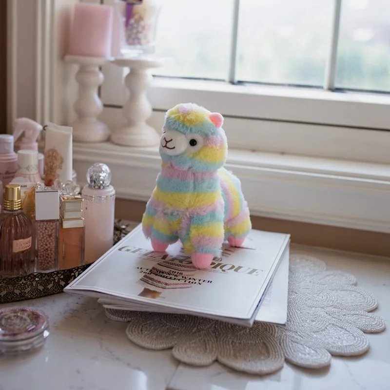 Hot Selling Rainbow Grass Mud Horse Mythical Creatures Alpaca Plush Toy Doll-Processing Customizable Logo