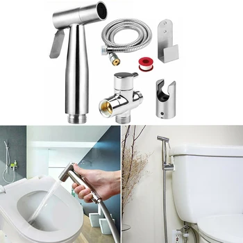 

Stainless Steel Bathroom Bidet Douche Sprayer 20-80PSI Shower Head Hose Sprinkler Handheld Kit Set Hot Sale
