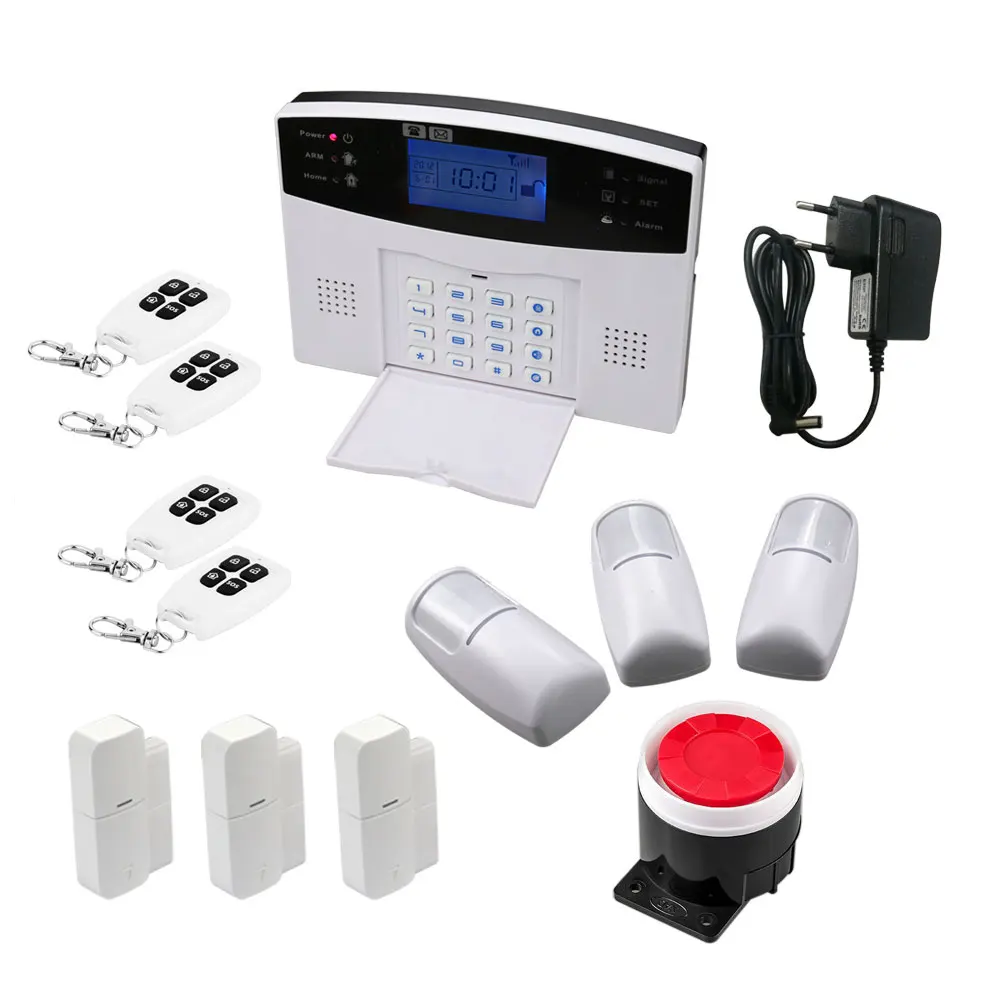

Wireless GSM Home Intruder Security Alarm System With APP Control Voice Prompt SMS Auto Dial PIR Motion Detect Fire Smoke Alarm