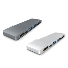 2х USB-C алюминиевый 4K USB C концентратор HDMI type C концентратор 3,0 сплиттер адаптер TF Micro-SD кард-ридер для Imac для Macbook Pro(G