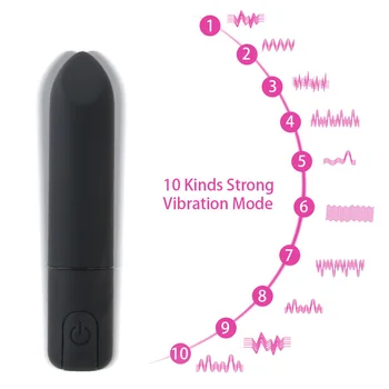 USB Rechargeable Mini Bullet Vibrator 10 Speed Waterproof G-spot Clitoris Stimulator Anal Dildo Vibrator Adult Sex Toy for Woman 3