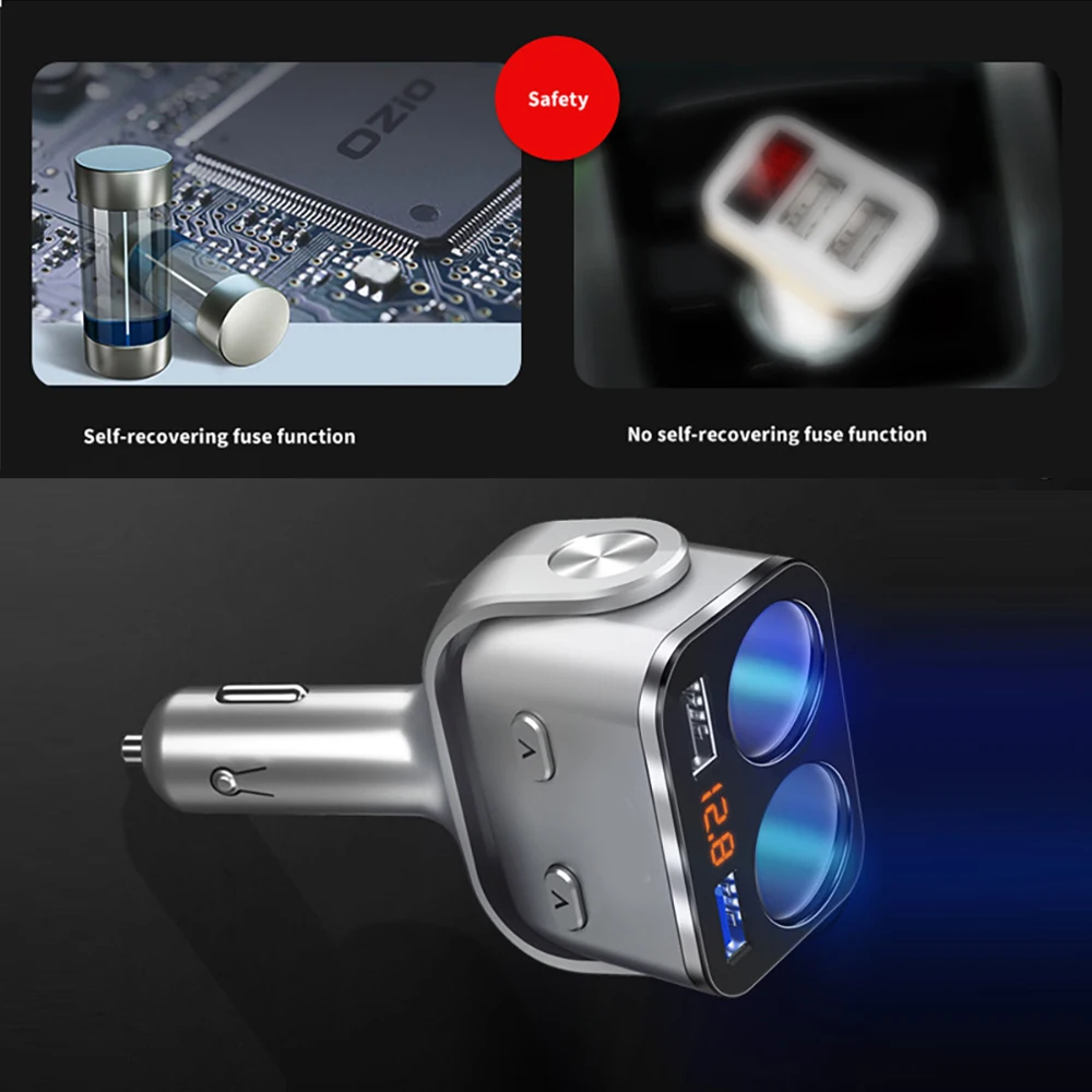Двойная USB розетка для автомобильного прикуривателя порт QC3.0 USB Быстрый 12-24 В Зарядка светодиодный прикуриватель розетки адаптер питания