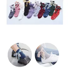 Модные носки из чесаного хлопка для женщин и девочек милые женские повседневные длинные носки с цветочным принтом на шнуровке женские Чулочно-носочные изделия 9 видов стилей