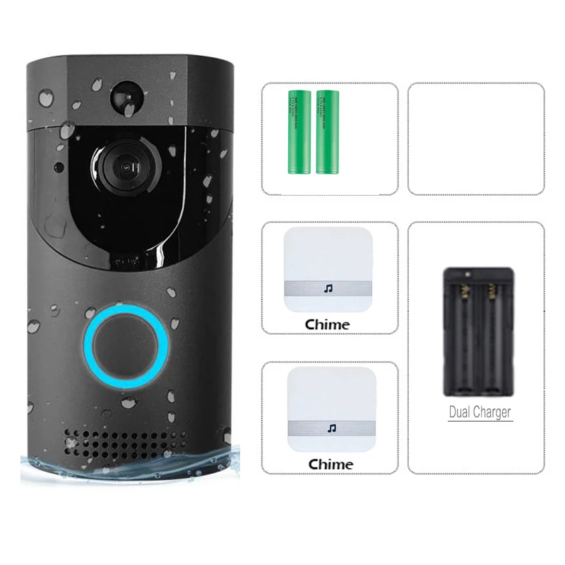 Option 5 B30 720p wifi дверной звонок Водонепроницаемый умный видео дверной звонок wifi телефон пульт дистанционного управления беспроводной домофон PIR ИК камера ночного видения - Цвет: Option 5