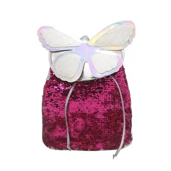 

Colorful Sequins Backpack Leather Butterfly Drawstring Travel Bag for Women Girls Travel School Shoulder Bags Bolsas Mochila