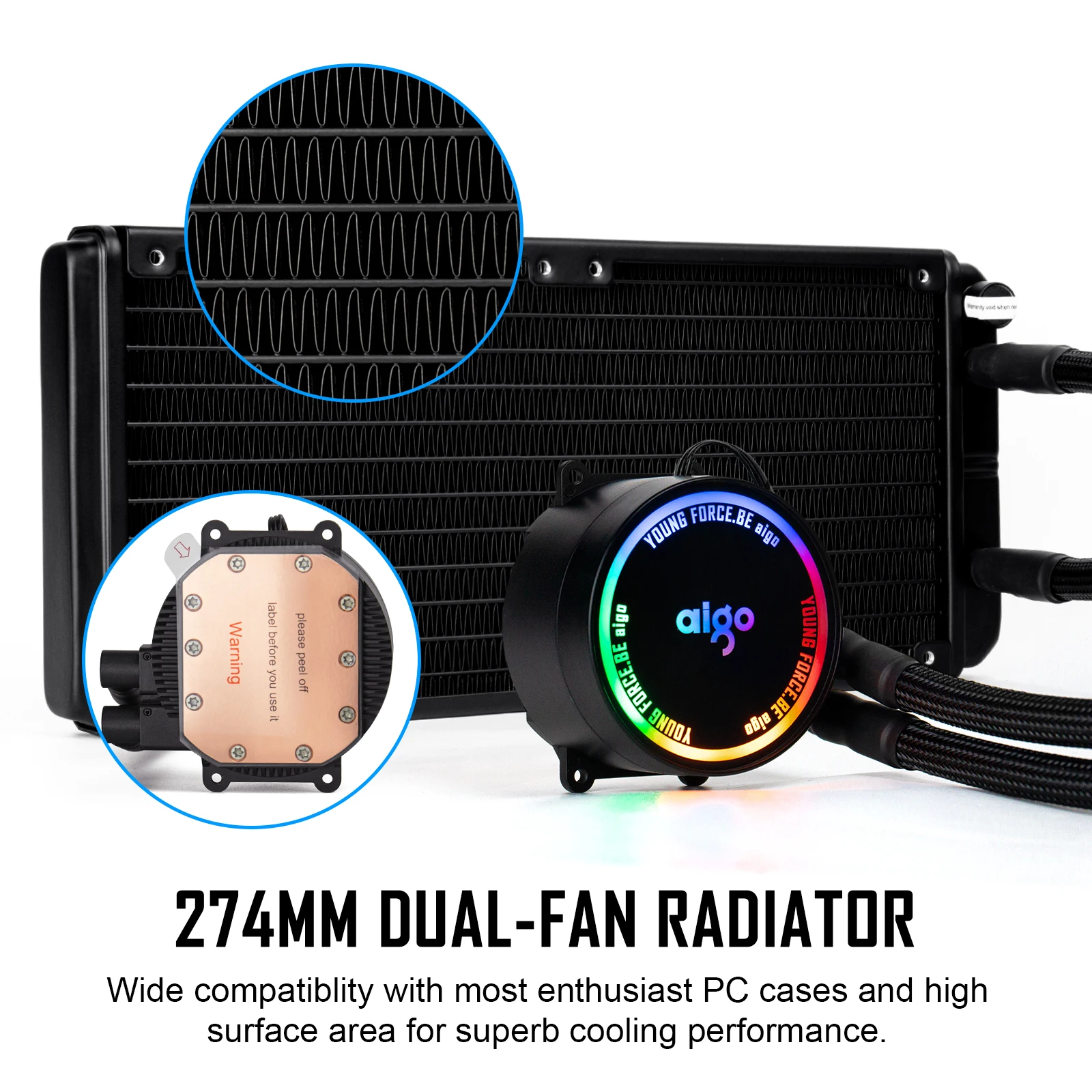 Aigo Galaxy 240 360 Water Cooling ARGB CPU Cooler Master Rgb Fan 120mm  Liquid