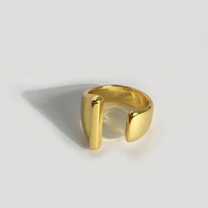 Для женщин золото 26 букв регулируемые преувеличенные кольца ювелирные изделия для девушек Латунное обручальное кольцо подарок bagues pour femme anillos mujer - Цвет основного камня: I