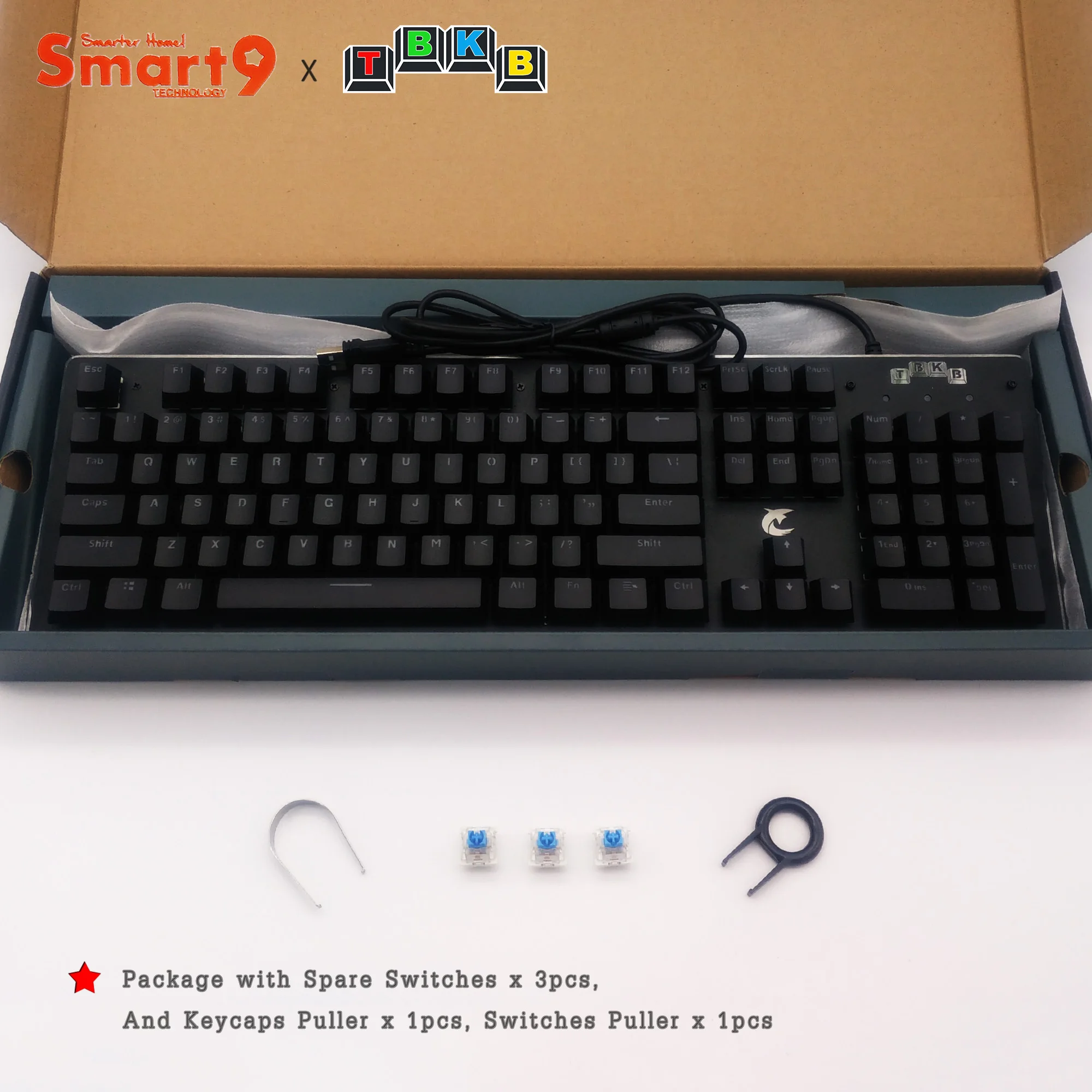 Smart9 x TBKB 104Key синий переключатель горячей замены двойные колпачки для ключей