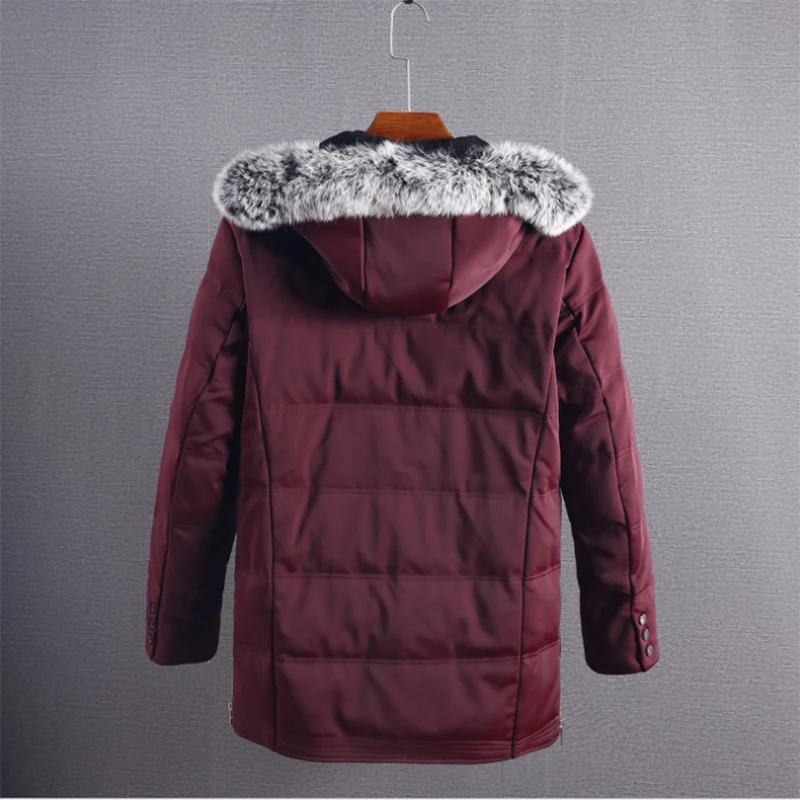 D4D002 мужская белая пуховая куртка зимняя куртка techwear пальто с меховой отделкой капюшона Повседневная Уличная зимняя мужской пуховик