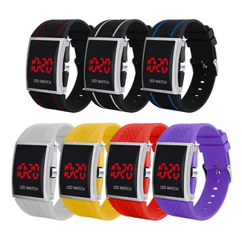 

Digital Mens Red LED Light Sports Wrist Silicone Watch Gift Fashion Style Men's Watches LED Watches Luxury Watches