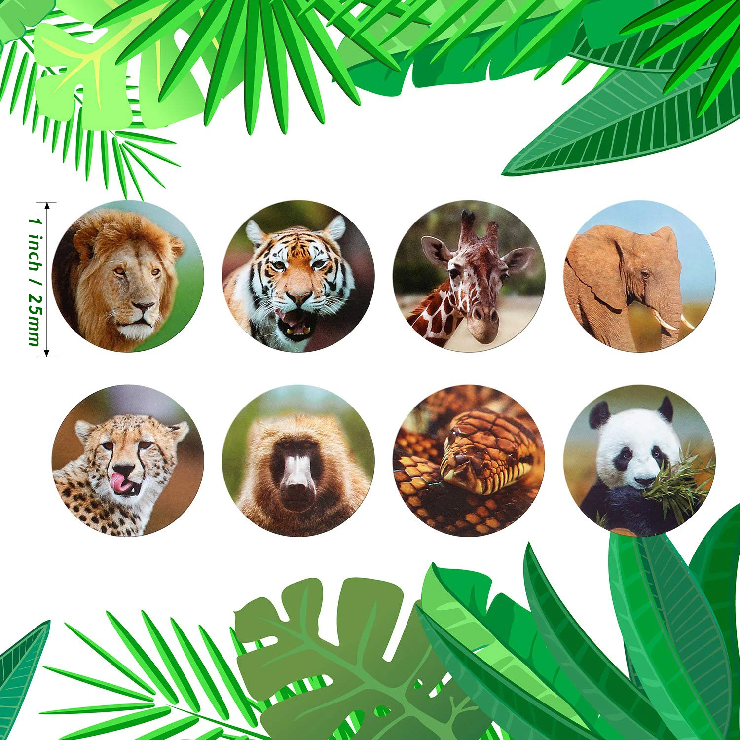 500 шт. наклейки на животных в виде животных для джунглей, украшения на день рождения, самоклеющаяся этикетка в форме животных, настенные наклейки, детская Праздничная бирка