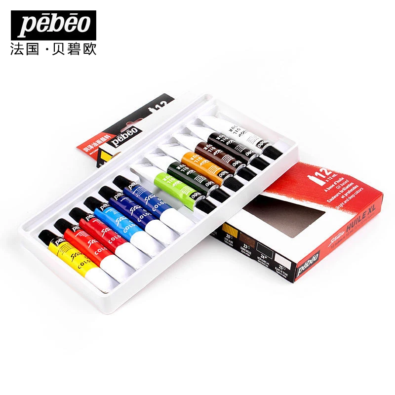 Pebeo Professional Tube Oil Paints For Artists Canvas Pigment Art Supplies Drawing 12ML 24/18/12 Color Art Supplies