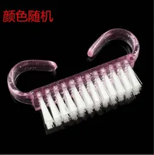 Unhas escova de limpeza ferramentas arquivo unha arte cuidados manicure pedicure macio remover a poeira pequeno ângulo escova limpa cor aleatória prego limpo(China)