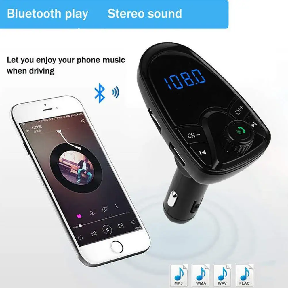 Bluetooth fm-передатчик беспроводной Автомобильный Mp3 плеер Handsfree автомобильный комплект с 5 В 2.1A двойной USB зарядное устройство ЖК-дисплей Автомобильный FM модулятор