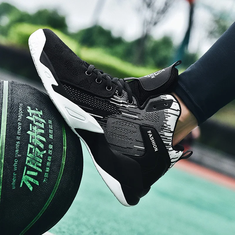 Sport Casual Shoes Men Trendy Breathable Sneaker mesh Summer Mesh Ankle Boots Lighted Male Fashion High-top Shoes Winter Female