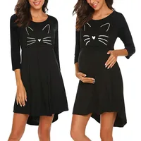 Maternity Nursing Cute Cat Breastfeeding Plus Size Pajamas 1