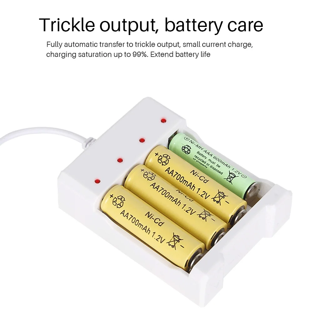 

USB 4 Slots Fast Charging Battery Charger AAA and AA Rechargeable Battery Station