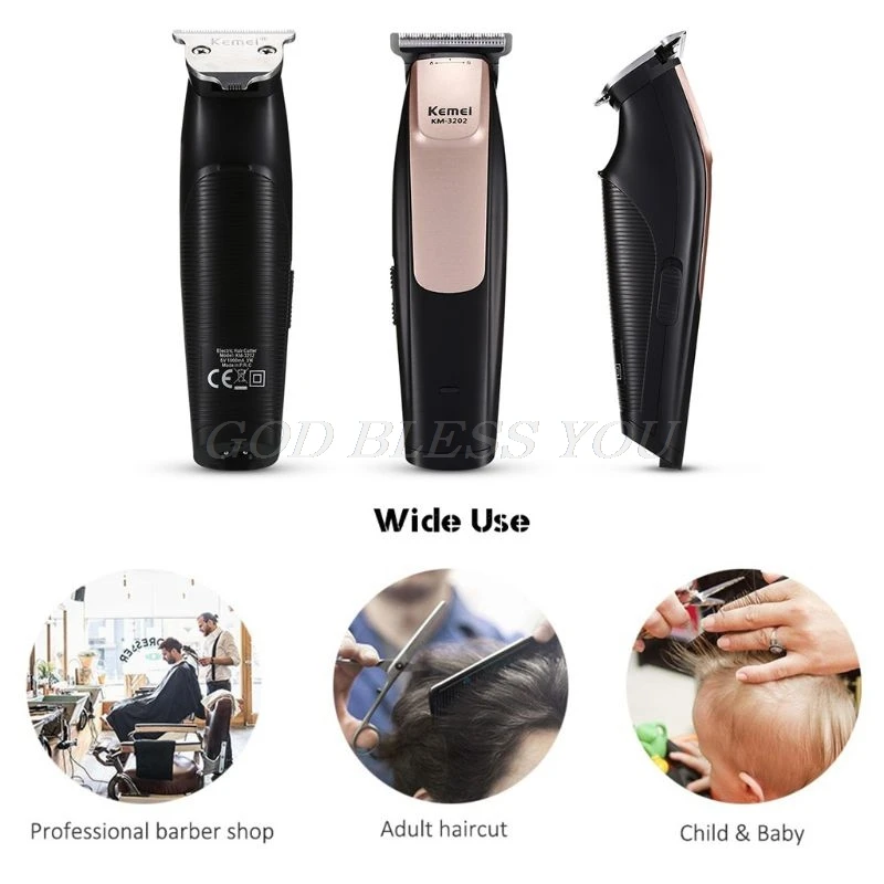 Kemei KM-3202 USB перезаряжаемая электрическая машинка для стрижки волос триммер для укладки стрижка дома Парикмахерская Салон