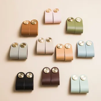 

Anti-collosion Leather Cabinet Knob and Handle Children's Cabinet Soft Handle Drawer Pull Cowhide Handles for Furniture