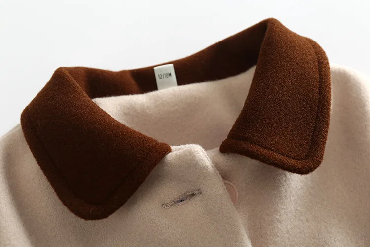 

Autumn And Winter New Style Baby Girls INS Girls Temperment Woolen Cloth plus Cotton Coat Mid-length out Clothes