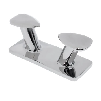 

5.9" Heavy Duty Double Horn Bollard Cleat Mooring Dock Deck Rope Cleats for Marine Yacht - 316SS