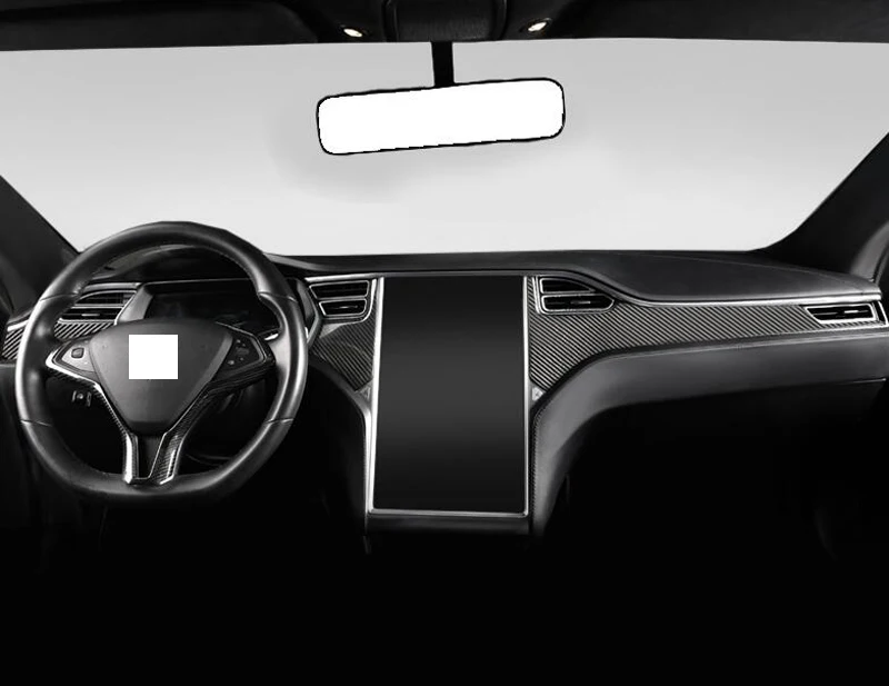 Для Tesla модель S автомобильные аксессуары углеродное волокно стиль центральная консоль интерьер приборная панель вокруг отделки