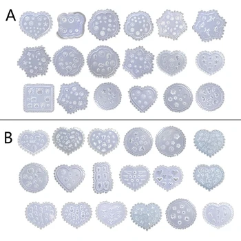 

18Pcs Silicone Mold Flower Leaves Bowtie Bear Resin Mold Epoxy Resin Casting Mold DIY Nail Art Craft Jewelry Tools Kit