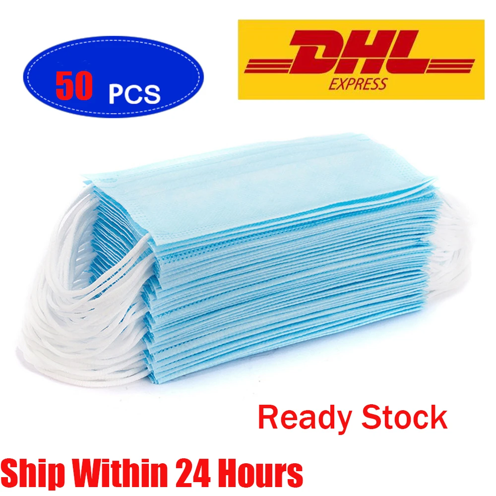 

DHL Shipping 5000 Pcs Mask Disposable 3-Layer Non-wovenFace Mask Anti Fog Dustproof Health Care Earloops Mask Mouth Masks
