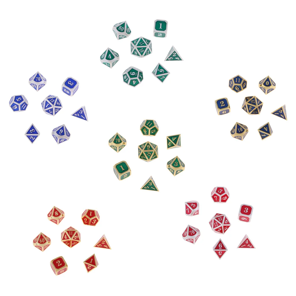 D4 D6 D8 D10 D12 D20 цинковый сплав многогранные игральные кости для D&D TRPG настольные игры вечерние игральные игры Кубики игры цифровые кубики