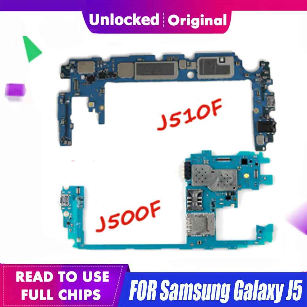 Оригинальная материнская плата для Samsung Galaxy J5 J500F J510F J530F Android OS с полным чипом