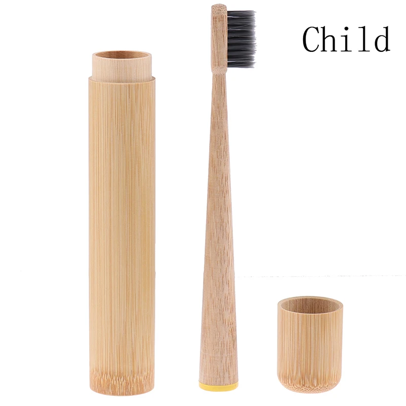 1PCS Toothbrush+1pc Bamboo Tube Eco Friendly Natural Bamboo Toothbrush Travel Case Soft Head Teeth Brush