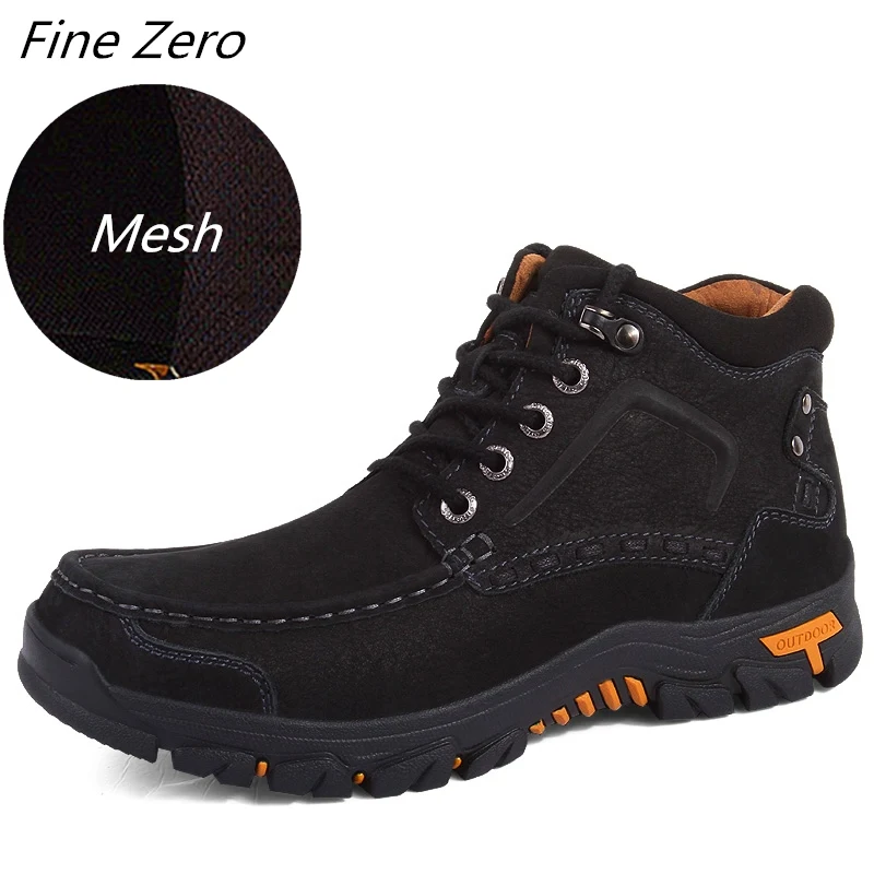 Осенне-зимние уличные ботинки мужская обувь мужские повседневные Нескользящие ботинки на резиновой подошве для взрослых Мужская рабочая обувь, обувь кроссовки - Цвет: Black 03