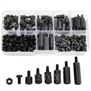 

180pcs M3 Nylon Black Hex M-F Spacers/ Screws/ Nuts Assorted Kit, Standoff New 37MD