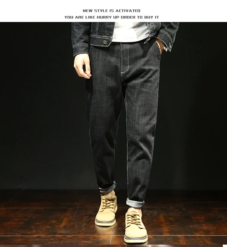 YASUGUOJI обычные джинсы мужские черные рваные джинсы стрейч джинсы для мужчин дизайнерские джинсы для мужчин винтажная мужская одежда 2019