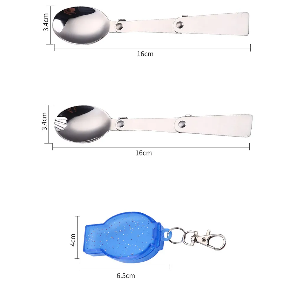 Походная Складная Походная посуда из нержавеющей стали, карманная ложка, вилка, супер маленькая Складная ложка, вилка для кемпинга, инструмент для выживания# R5
