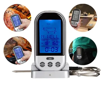 

Wireless Digital LCD Display BBQ Thermometer Kitchen Barbecue Digital Probe Meat Thermometer BBQ Temperature Tool