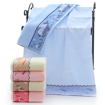 

100%Cotton Bath Towel Cartoon Cute Water Absorption Bath Towel Thicker Soft Towel Good Handfeeling Beach Towel