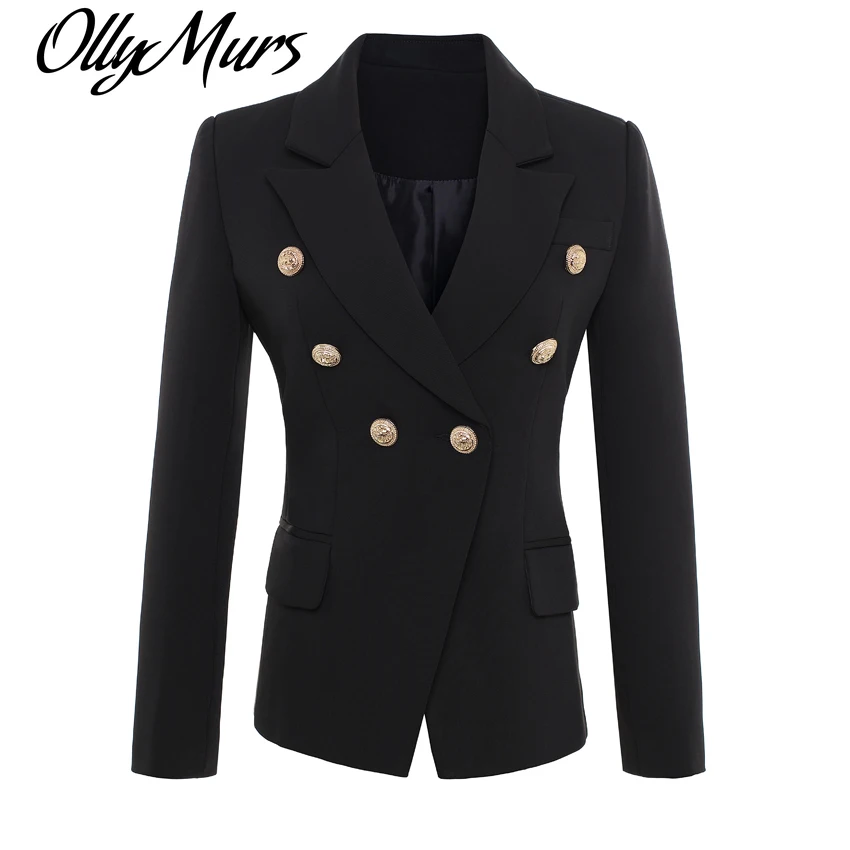 

2020 New Fashion Runway Style Women's Gold Buttons Double Breasted BlazerAnd Jackets Outerwear Plus size S-XXXL