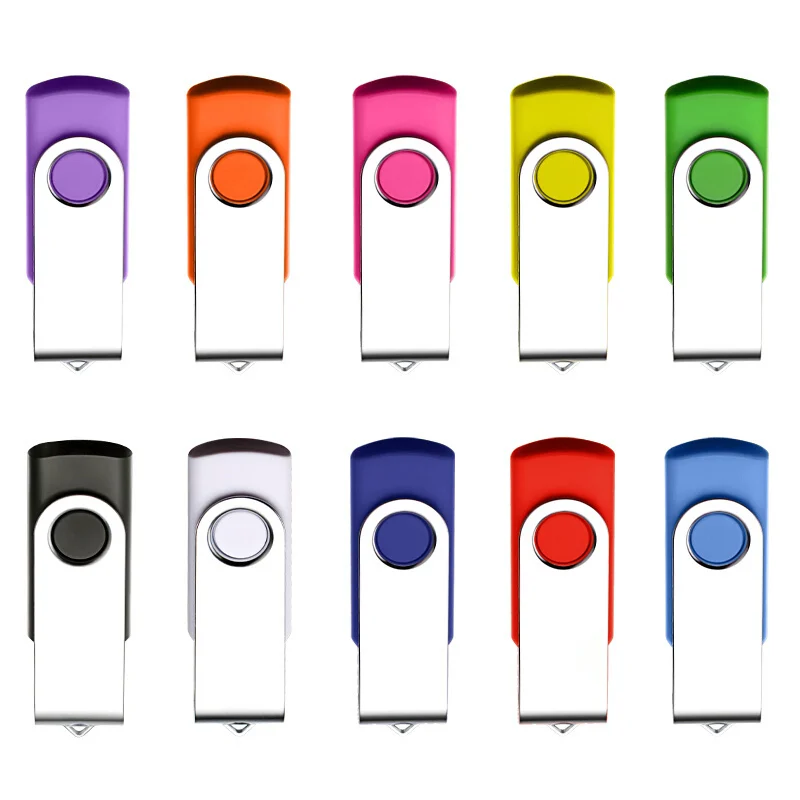 USB 플래시 드라이브 금속 360 회전 펜 드라이브, 4G, 16G, 32GB, 펜드라이브, 64G, 128G, 256GB, U 디스크 키체인, 메모리, USB 디스크 온 키, 최고의 선물