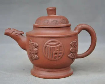 

wedding decoration Old China Yixing zisha pottery Hand-carved Dragon head bat Teapot pot Tea Maker