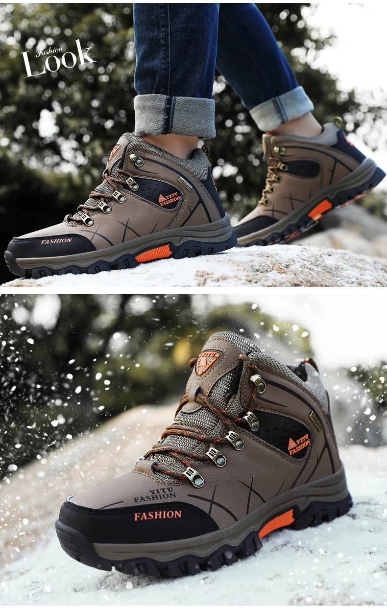 Men Winter Waterproof Leather Hiking Boots Sadoun.com