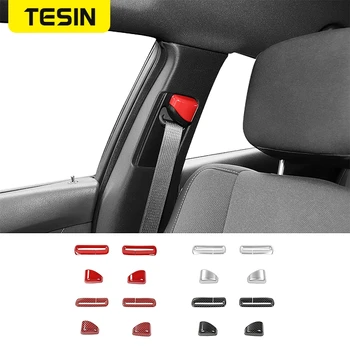 

TESIN Interior Styling For Dodge Charger Car Seat Safety Belt Cover Decoration Stickers ABS For Dodge Charger 2015 Accessories