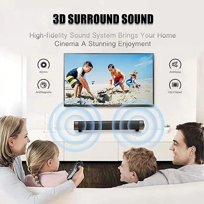 XINGDOZ Bluetooth Саундбар портативный Саундбар беспроводные колонки для домашнего кинотеатра объемный звук со встроенными сабвуферами