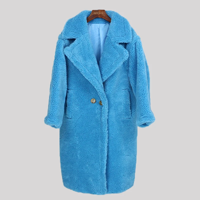 Длинное пальто с натуральным мехом, зимняя женская куртка, шерсть, ткань, плотная, теплая, свободная верхняя одежда, большие размеры, уличная, плюшевый, уютный