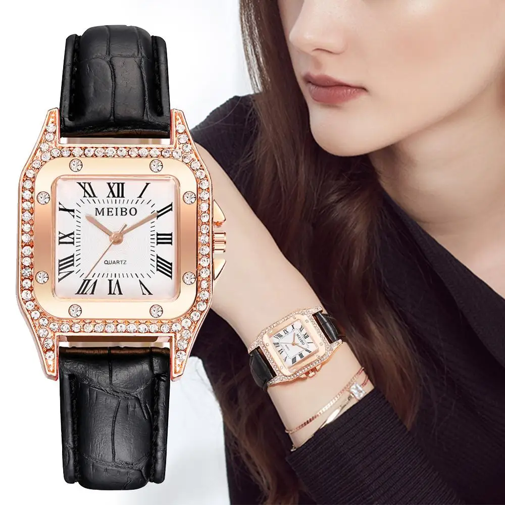 

MEIBO Women's Casual Quartz Leather Band Wrist Watch Analog Wristwatch Female Clock Fashion Ladies Watches Gift Reloj Mujer A40