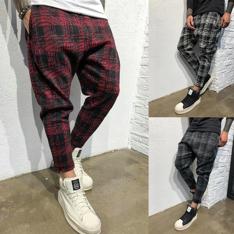 mens plus size plaid pants