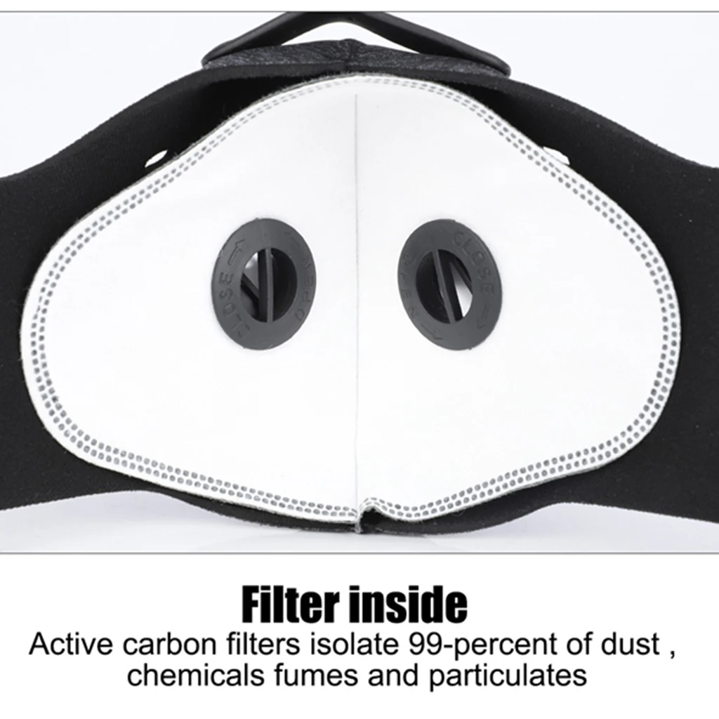 Cycling Face Mask Outdoor Sports Anti Dust Gas Activated Carbon Filter Half Face Mask Breatheable Durable Black Orange