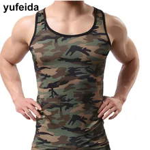 Мужские майки, майки, топы, Армейский Камуфляж, для тренажерного зала, бодибилдинг, тонкая одежда для фитнеса, топы, мужские повседневные летние майки, нижнее белье