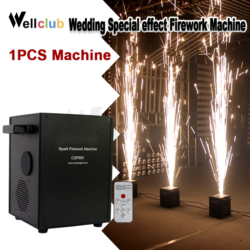 

1 pcs White & Black Remote Fireworks Machine DMX Spark Fountain 650W Cold Pyrotechnics Effects for Wedding Event Show Sparkl